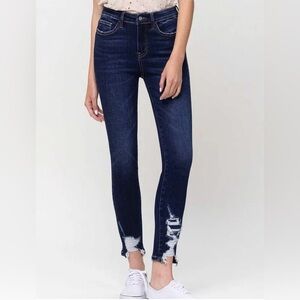 Vervet Women's Blue Jeans, Size 30, High-Rise, Skinny Fit, Stretch Distressed